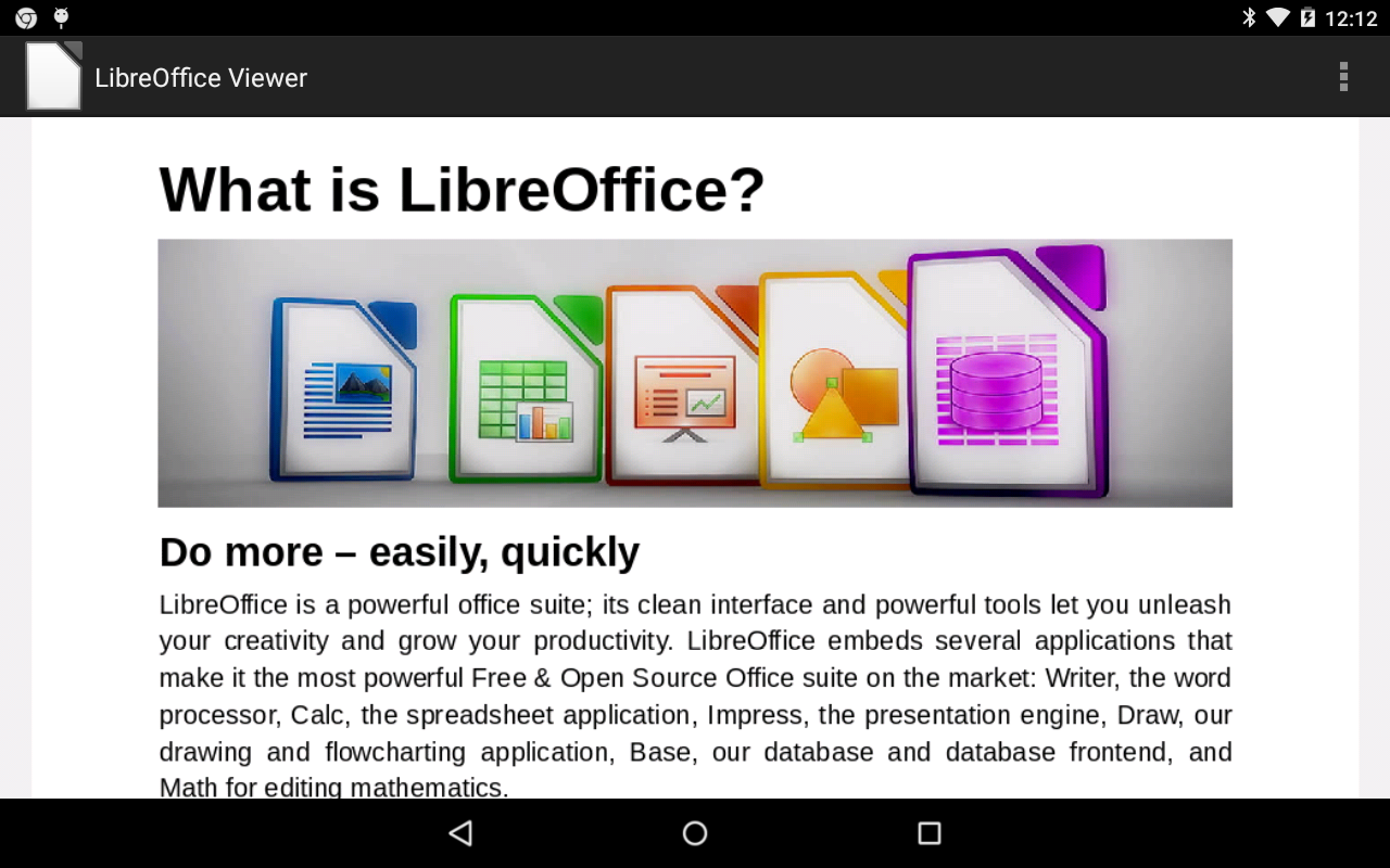 LibreOffice Viewer (Beta) - Android için LibreOffice Görüntüleyici (Beta)