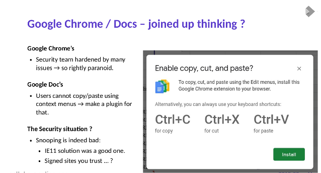 Online copy/paste slides as hybrid PDF