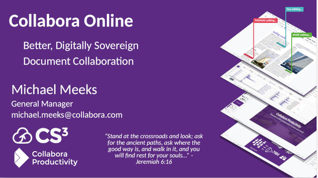 CS3 talk on Collabora Online and Digital Sovereignty (Hybrid PDF)